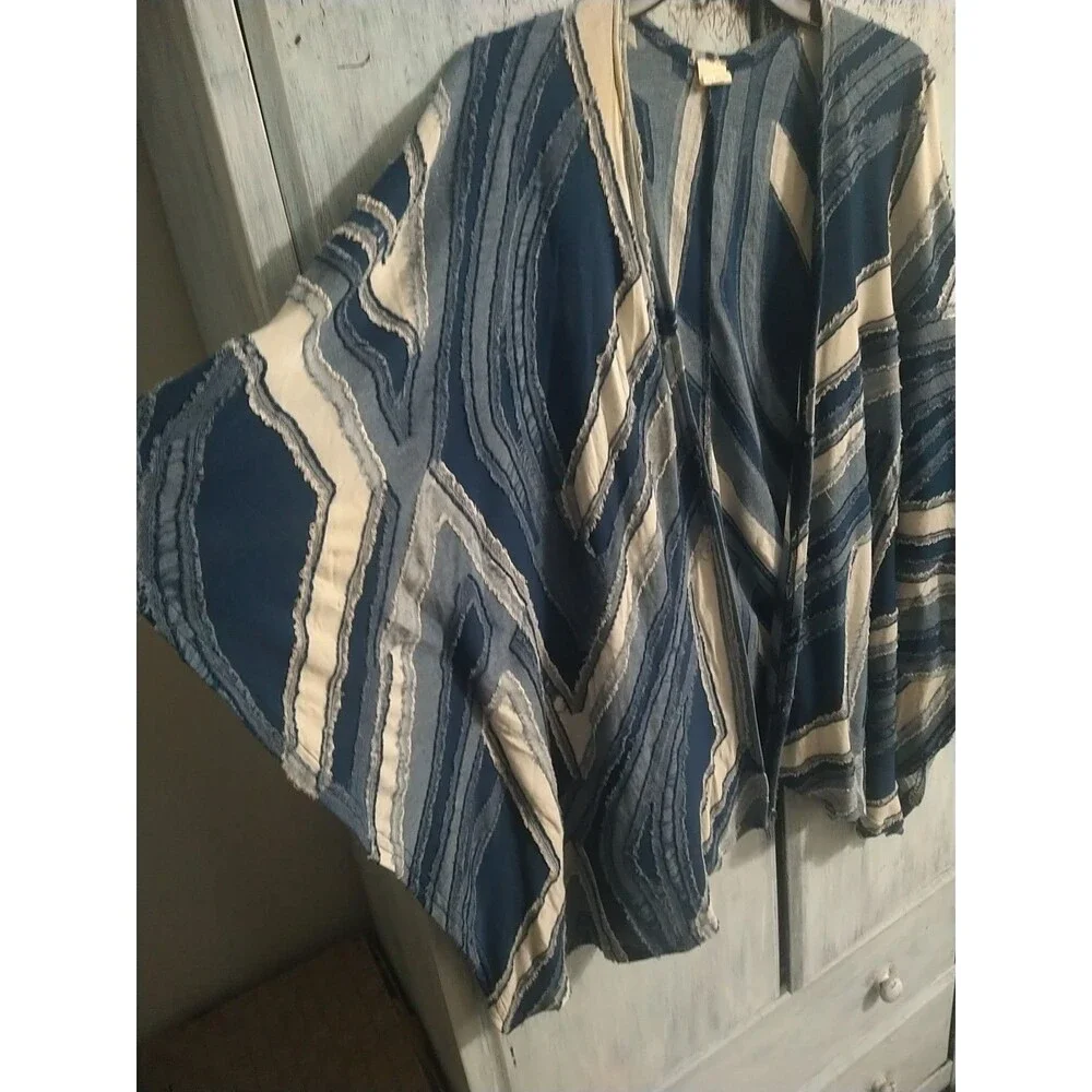 Bohemian Freyed Wide Sleeve Open Cardigan Osfm Beachy Summer